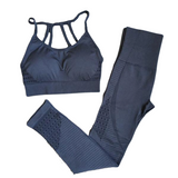 2 Piece Yoga Outfit Set | Sports Bra + Seamless Leggings [Matching Colors]