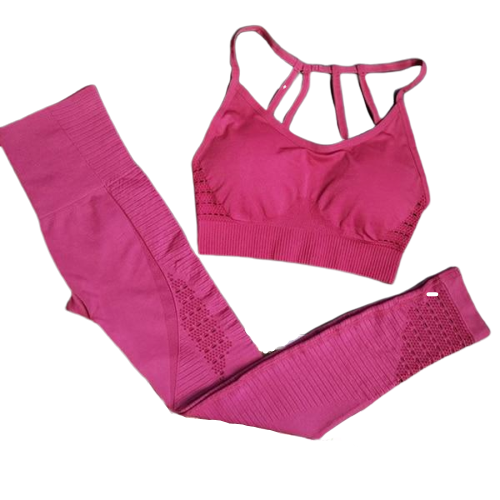 2 Piece Yoga Outfit Set | Sports Bra + Seamless Leggings [Matching Colors]